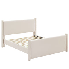 Rael Alabaster Performance Velvet Queen Platform Bed - Ornate Home