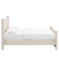 Rael Alabaster Performance Velvet Queen Platform Bed - Ornate Home