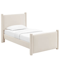 Rael Alabaster Performance Velvet Twin Platform Bed - Ornate Home