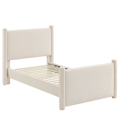Rael Alabaster Performance Velvet Twin Platform Bed - Ornate Home