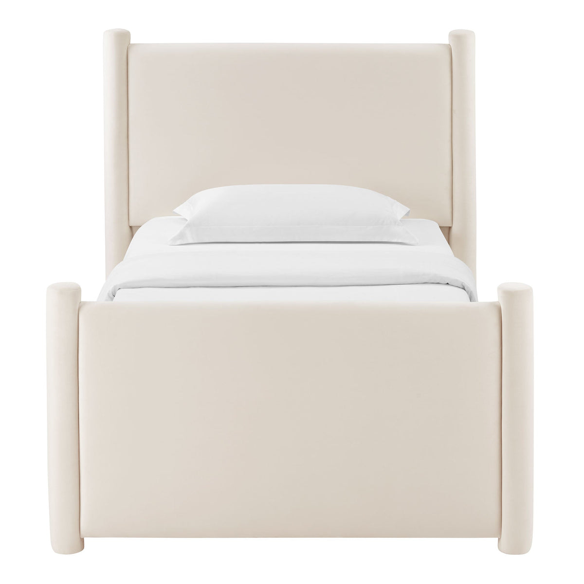 Rael Alabaster Performance Velvet Twin Platform Bed - Ornate Home