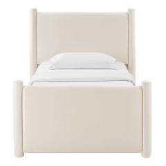 Rael Alabaster Performance Velvet Twin Platform Bed - Ornate Home
