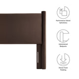 Rael Chocolate Brown Performance Velvet Full Headboard - Ornate Home