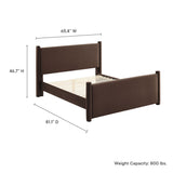 Rael Chocolate Brown Performance Velvet Full Platform Bed - Ornate Home