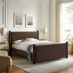 Rael Chocolate Brown Performance Velvet King Platform Bed - Ornate Home