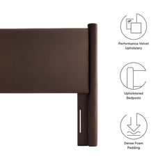 Rael Chocolate Brown Performance Velvet Queen Headboard - Ornate Home