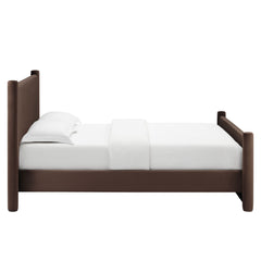 Rael Chocolate Brown Performance Velvet Queen Platform Bed - Ornate Home