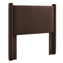 Rael Chocolate Brown Performance Velvet Twin Headboard - Ornate Home