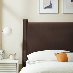 Rael Chocolate Brown Performance Velvet Twin Headboard - Ornate Home