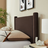 Rael Chocolate Brown Performance Velvet Twin Platform Bed - Ornate Home