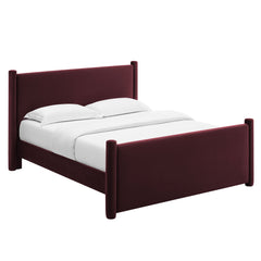 Rael Mulberry Performance Velvet Full Platform Bed - Ornate Home