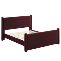 Rael Mulberry Performance Velvet Full Platform Bed - Ornate Home