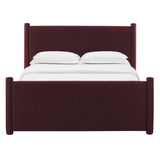 Rael Mulberry Performance Velvet Full Platform Bed - Ornate Home