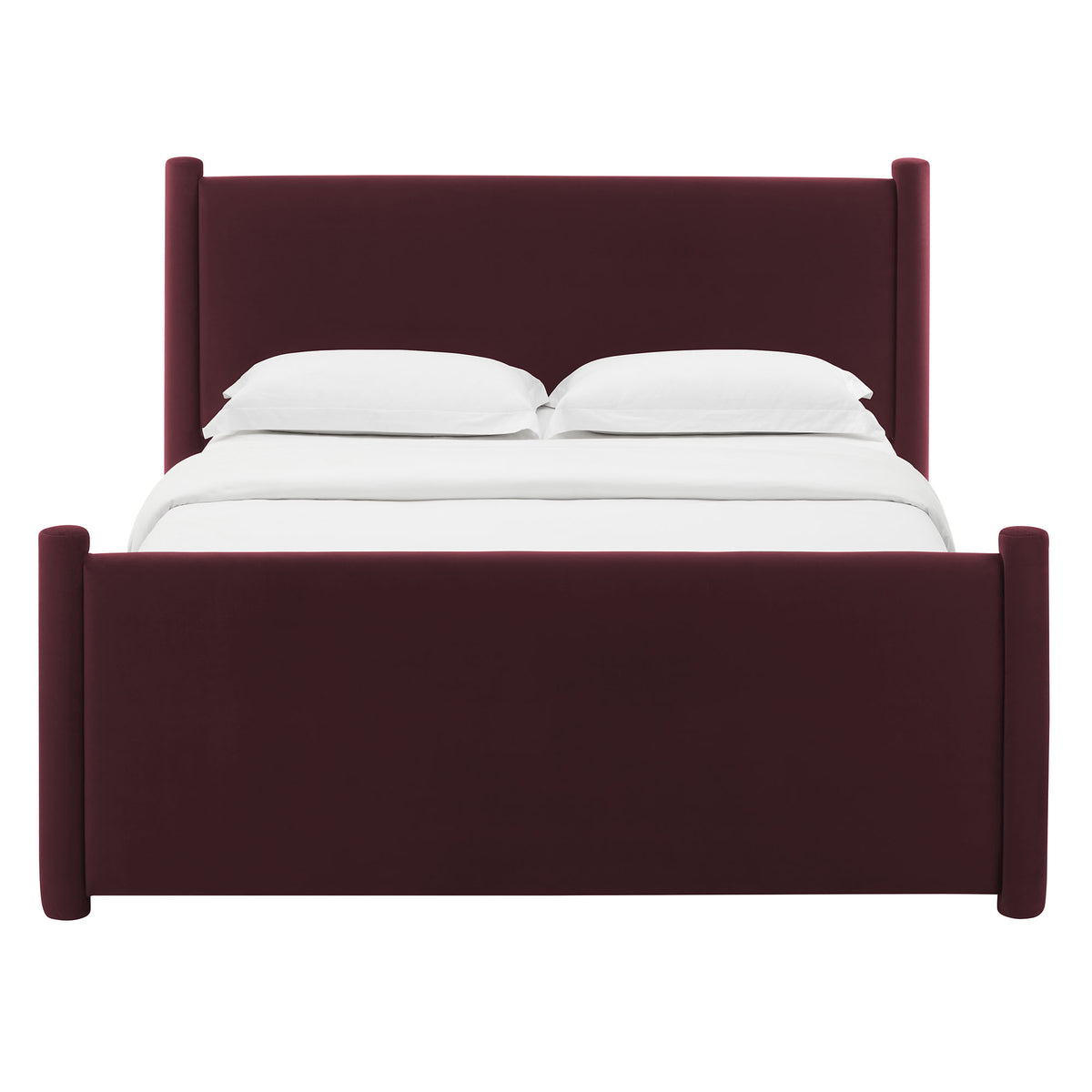Rael Mulberry Performance Velvet Full Platform Bed - Ornate Home