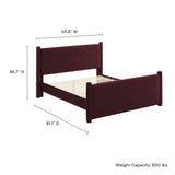 Rael Mulberry Performance Velvet Full Platform Bed - Ornate Home