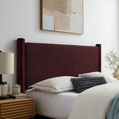 Rael Mulberry Performance Velvet Queen Headboard - Ornate Home