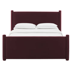 Rael Mulberry Performance Velvet Queen Platform Bed - Ornate Home