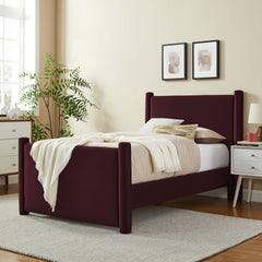 Rael Mulberry Performance Velvet Twin Platform Bed - Ornate Home