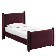 Rael Mulberry Performance Velvet Twin Platform Bed - Ornate Home
