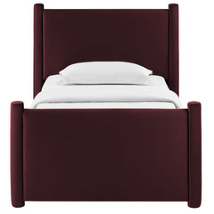Rael Mulberry Performance Velvet Twin Platform Bed - Ornate Home