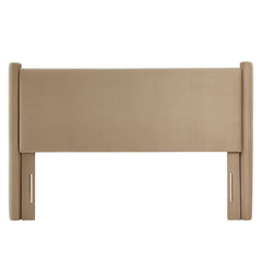Rael Taupe Performance Velvet Full Headboard - Ornate Home