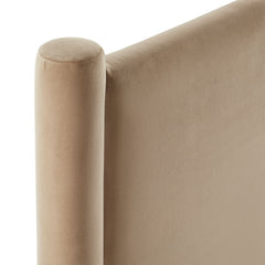 Rael Taupe Performance Velvet Full Headboard - Ornate Home