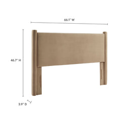 Rael Taupe Performance Velvet Full Headboard - Ornate Home