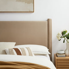 Rael Taupe Performance Velvet Queen Headboard - Ornate Home