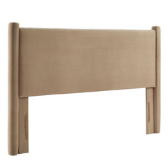 Rael Taupe Performance Velvet Queen Headboard - Ornate Home