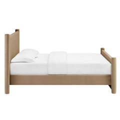 Rael Taupe Performance Velvet Queen Platform Bed - Ornate Home