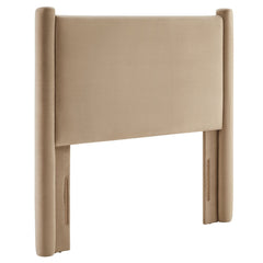 Rael Taupe Performance Velvet Twin Headboard - Ornate Home