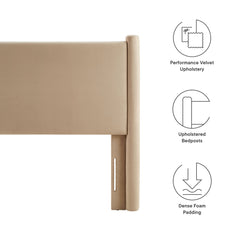 Rael Taupe Performance Velvet Twin Headboard - Ornate Home