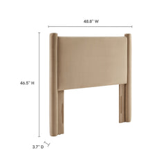 Rael Taupe Performance Velvet Twin Headboard - Ornate Home