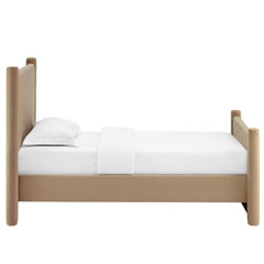 Rael Taupe Performance Velvet Twin Platform Bed - Ornate Home