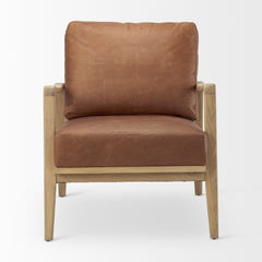 Raeleigh Cognac/Light Brown Leather Accent Chair - Ornate Home