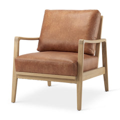 Raeleigh Tan Faux Leather Accent Chair - Ornate Home