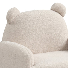 Raelynn Beige 25.5"W Sherpa Bear-Shaped Kids Armchair - Ornate Home
