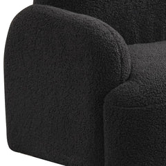 Raelynn Black 25.5"W Sherpa Bear-Shaped Kids Armchair - Ornate Home