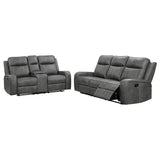 Raelynn Grey 2-piece Motion Reclining Sofa Set - Ornate Home