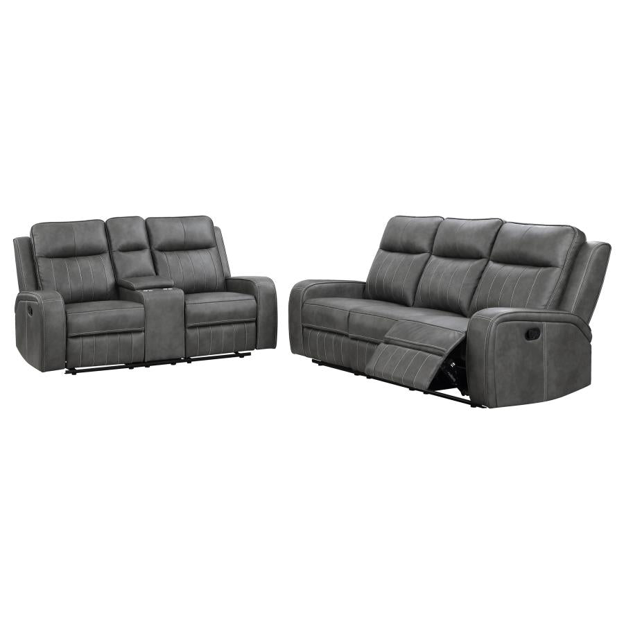 Raelynn Grey 2-piece Motion Reclining Sofa Set - Ornate Home