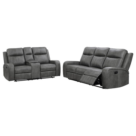 Raelynn Grey 2-piece Motion Reclining Sofa Set - Ornate Home