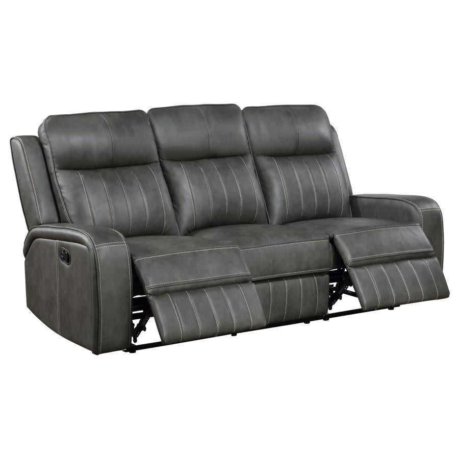 Raelynn Grey 2-piece Motion Reclining Sofa Set - Ornate Home