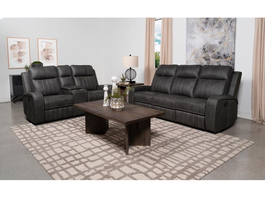 Raelynn Grey 2-piece Motion Reclining Sofa Set - Ornate Home