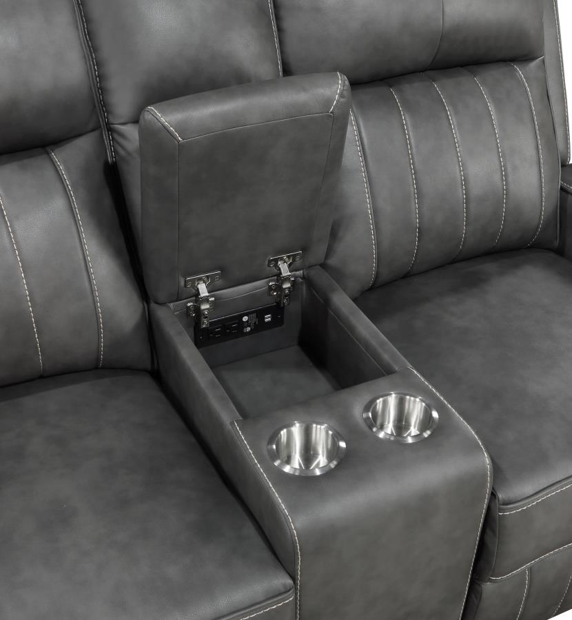 Raelynn Grey 2-piece Motion Reclining Sofa Set - Ornate Home