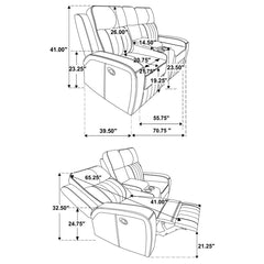 Raelynn Grey 2-piece Motion Reclining Sofa Set - Ornate Home