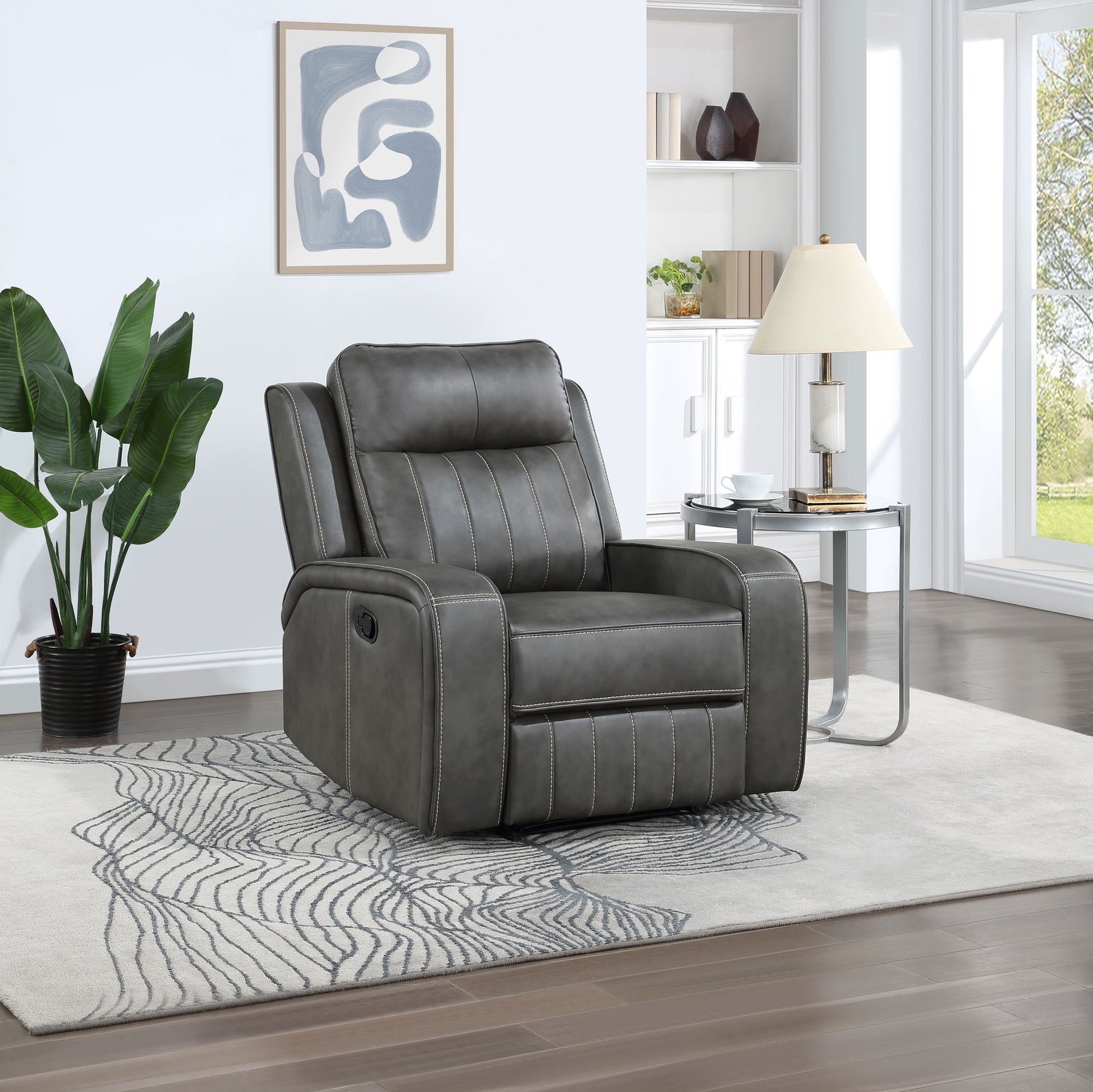 Raelynn Grey Recliner - Ornate Home