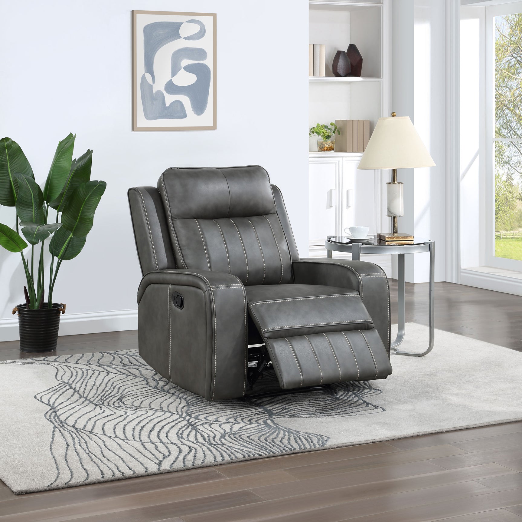 Raelynn Grey Recliner - Ornate Home