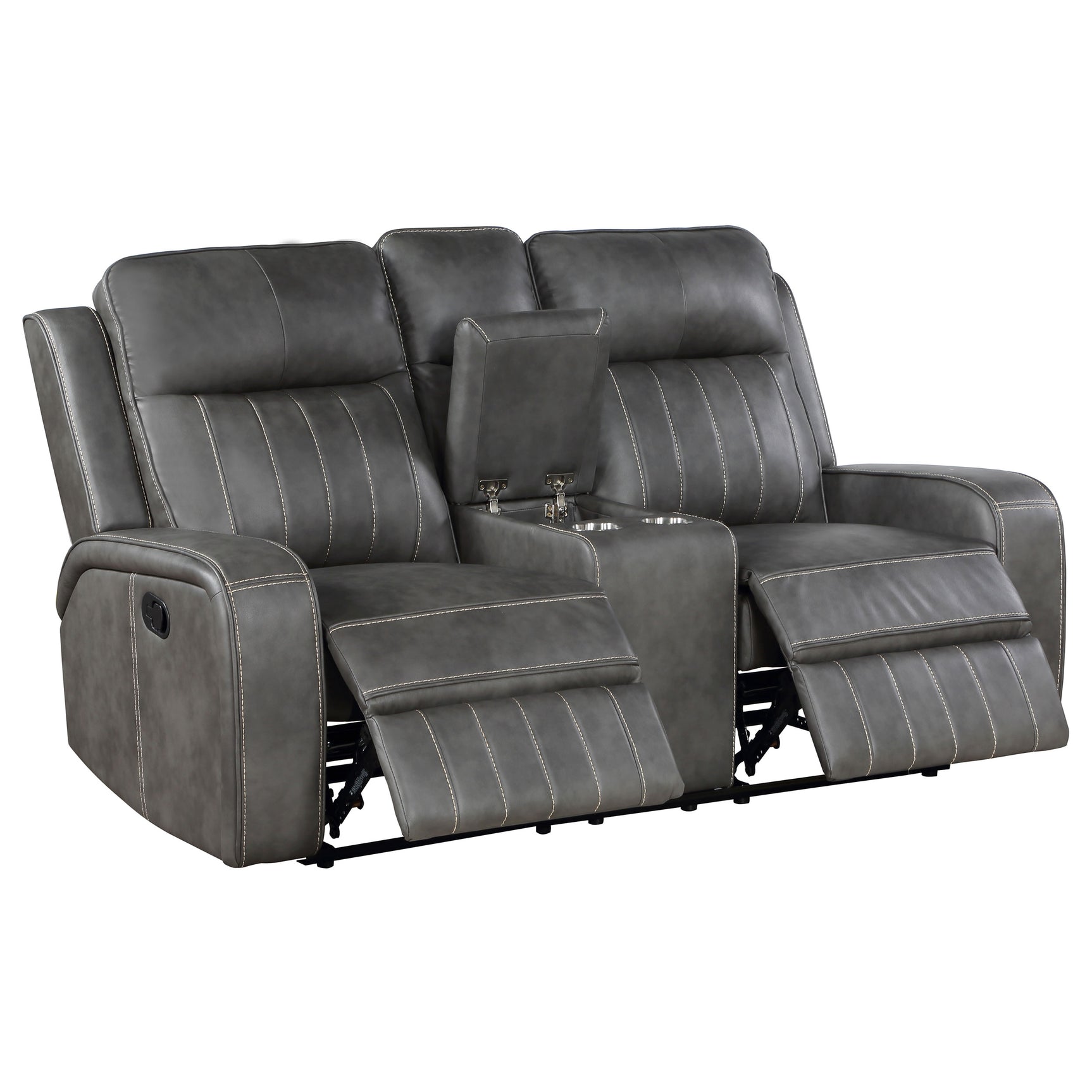 Raelynn Grey Reclining Loveseat - Ornate Home