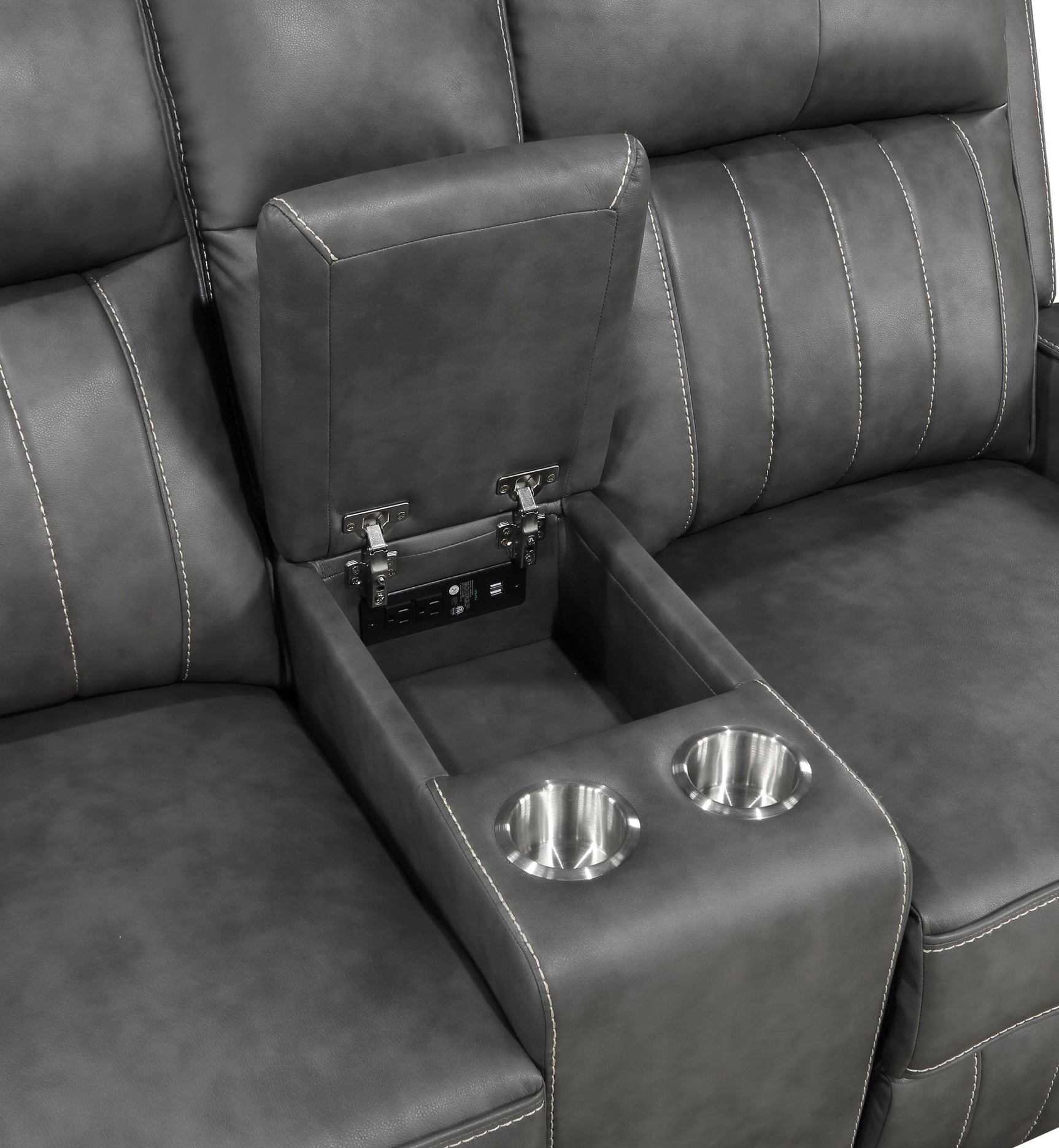 Raelynn Grey Reclining Loveseat - Ornate Home