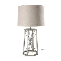 Raen Gray/Beige Metal Octagonal Base Table Lamp